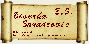 Biserka Sanadrović vizit kartica